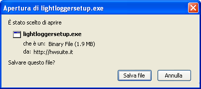 LightLogger Keylogger Salva Come Finestra di Dialogo