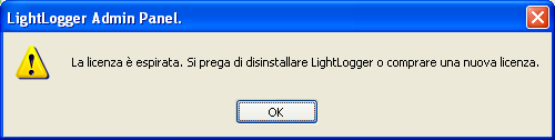 LightLogger Keylogger Finestra di Dialogo Scaduta